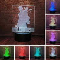 Figuras de acción de The Walking Dead para niños, Rick, Daryl, XML, Cool luz de noche LED 3D, lámpara de cambio de color, decoración de Navidad, 7 unidades