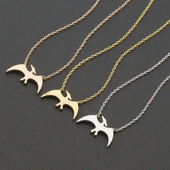 Pterodactyl Necklace dinosaur necklace, dino charm necklace, pterosaur necklace