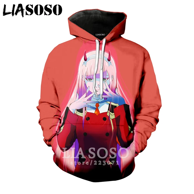 LIASOSO, зимняя модная Толстовка для мужчин и женщин, 3D принт, аниме, Дарлинг в франксе, толстовки, унисекс, пуловер с длинными рукавами, A103-12