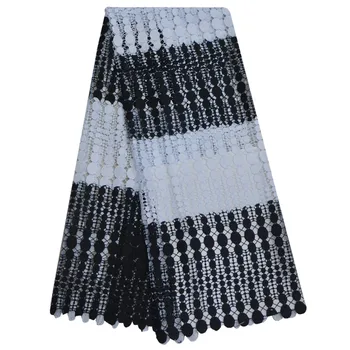 

African Cord Lace Fabrics High Quality 2017 Most Popular Nigerian Mesh Lace For Wedding Dress African Guipure Lace Fabric333B