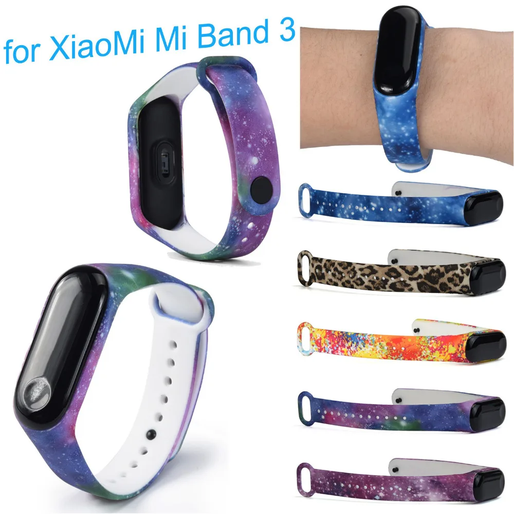 Watch Strap for XiaoMi Mi Band 3 Fashion Pattern TPU Smart ...