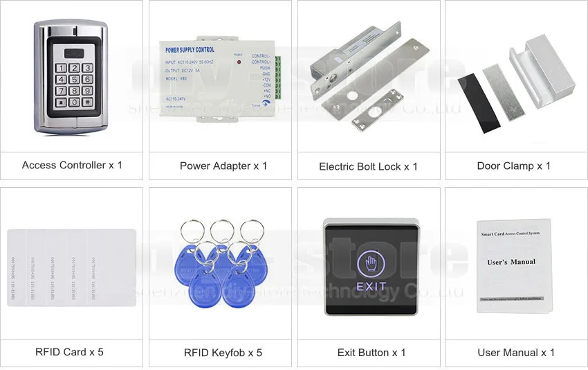 DIYSECUR сенсорная кнопка RFID 125 кГц металлическая клавиатура система контроля доступа двери комплект+ Электрический замок болта с Крепление для дверей