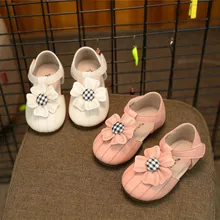 Детская кожаная обувь с цветочным принтом; нескользящая обувь для малышей; обувь принцессы для девочек с мягкой подошвой