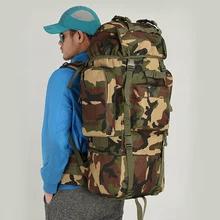 Открытый 65L большой емкости походный рюкзак альпинистская Военная камуфляжная сумка u-образная поддержка для кемпинга холщовые дорожные мужские рюкзаки