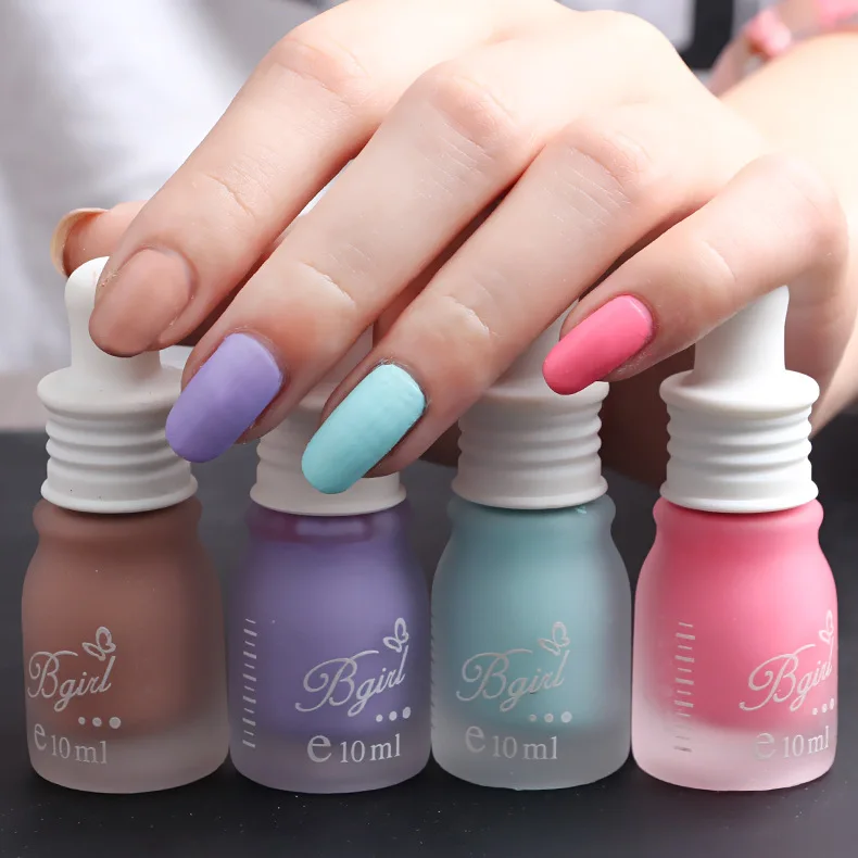 Frosted Matte Nail Polish Bottle Candy Color Gel Vernis Ongle Nagellak Pour Ongles 4 Pieces Set