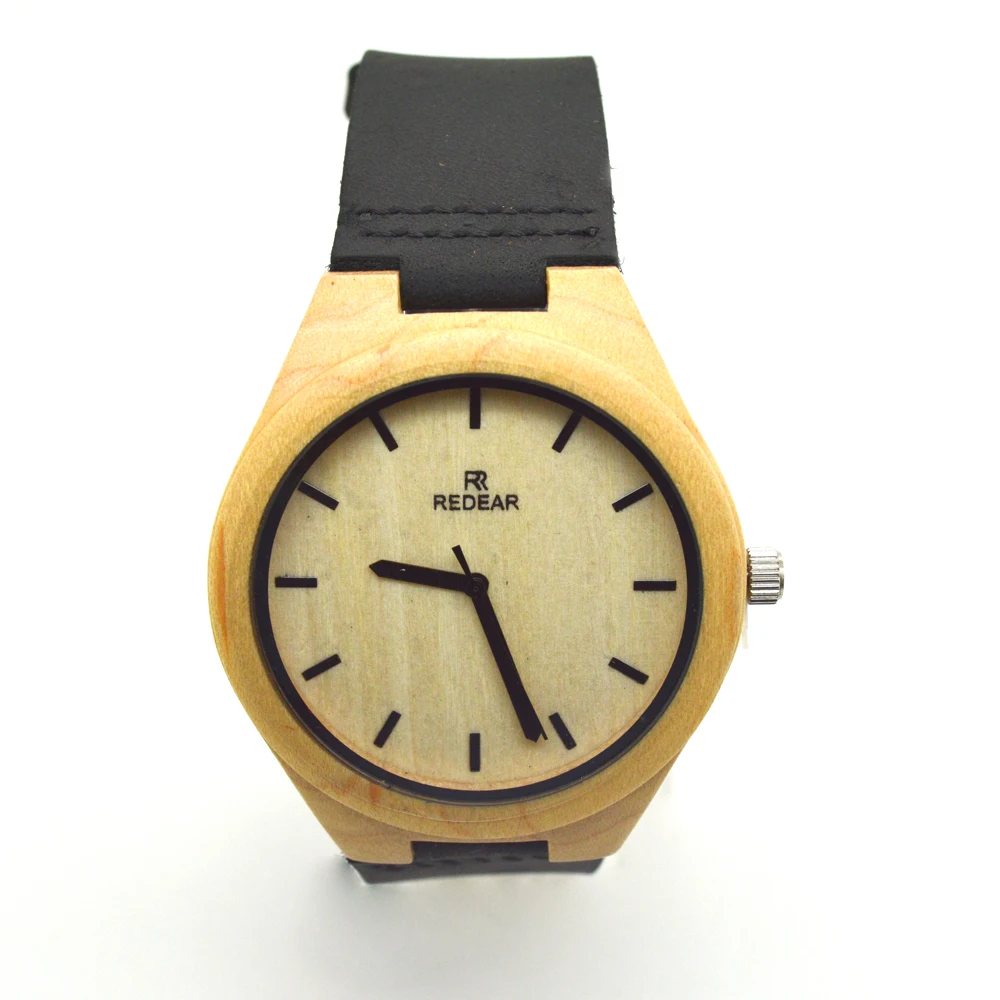 Classic round wrist Watch maple wood men's watches top brand luxury