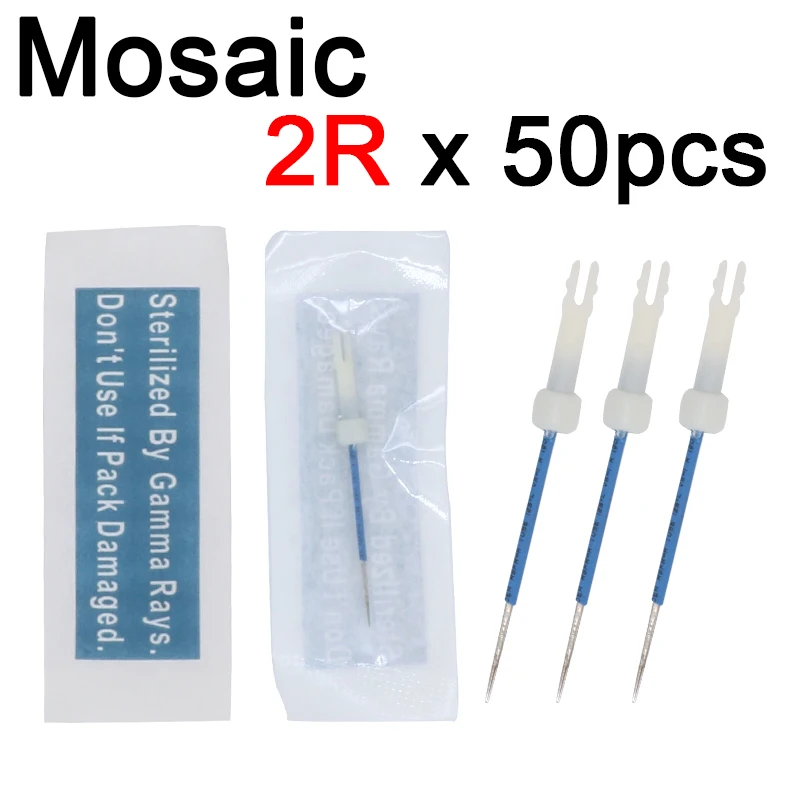 

50pcs 2RL Permanent Makeup Tattoos Needles for USA biotouch mosaic tattoo machine Pen Eyebrow and Lips DropShipper Free Shipping