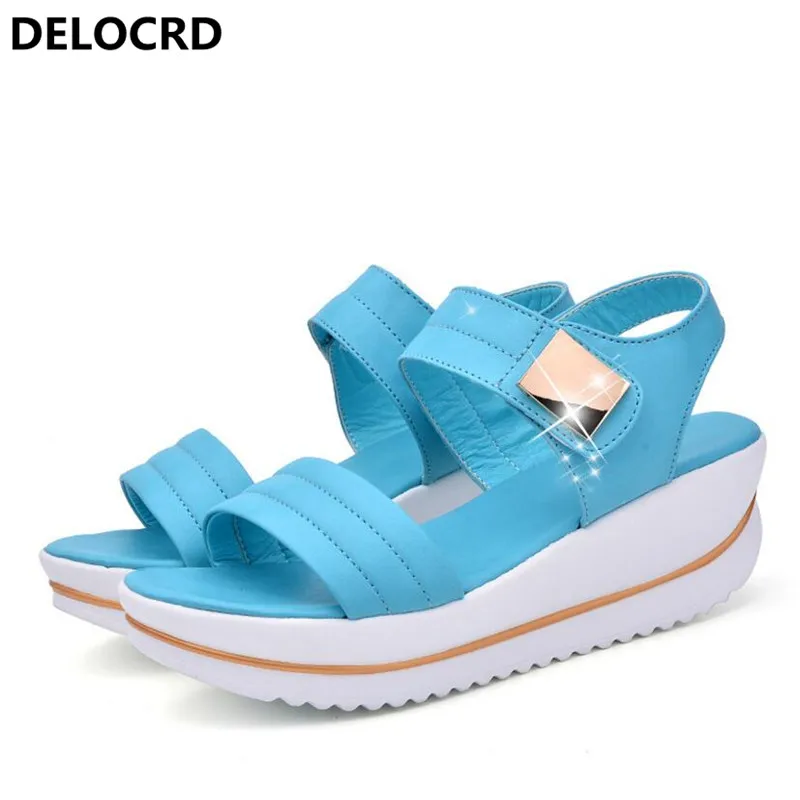 

Summer Ladies Sandals Soft and comfortable Leather Wedge Heel Casual shoes Sandals Soft leather shoes Sandals Slippers Footwear
