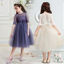 Flower girl dresses for party and wedding size 4 6 7 8 9 10 11 12 13 14 15 16 teenager evening dresses kids lace princess dress
