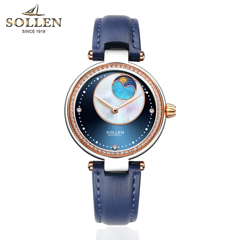 

kobiet zegarka luxury women Watch automatic mechanical high end Leather watches female fashion hollow waterproof Dress clock