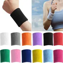 Унисекс Хлопок Налобная повязка от пота браслет баскетбольный теннисный зал Йога Спорт манжет для поддержки запястья руки обертывания нарукавник 1 шт