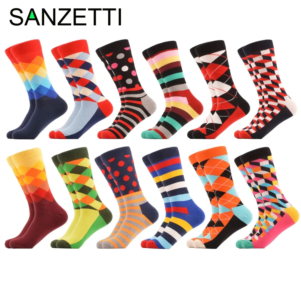 Sanzetti 12 пар/лот Для мужчин смешно красочные чесаный хлопковые носки Красный Аргайл десятков обновления Повседневное Happy Носки для девочек свадебное платье Носки для девочек Sanzetti 12 пар/лот Для мужчин смешно красочные чесаный хлопковые носки Красный Аргайл десятков обновления Повседневное Happy Носки для девочек свадебное платье Носки для девочек