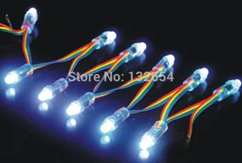 

100pcs 12mm led string light led pixel module IP68 DC5V input WS2811 full color RGB 50pcs/string