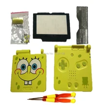 Горячая для GBASP Губка Боб версия корпус на замену объектива экрана для GameboyAdvance GBASP чехол крышка с отвертками