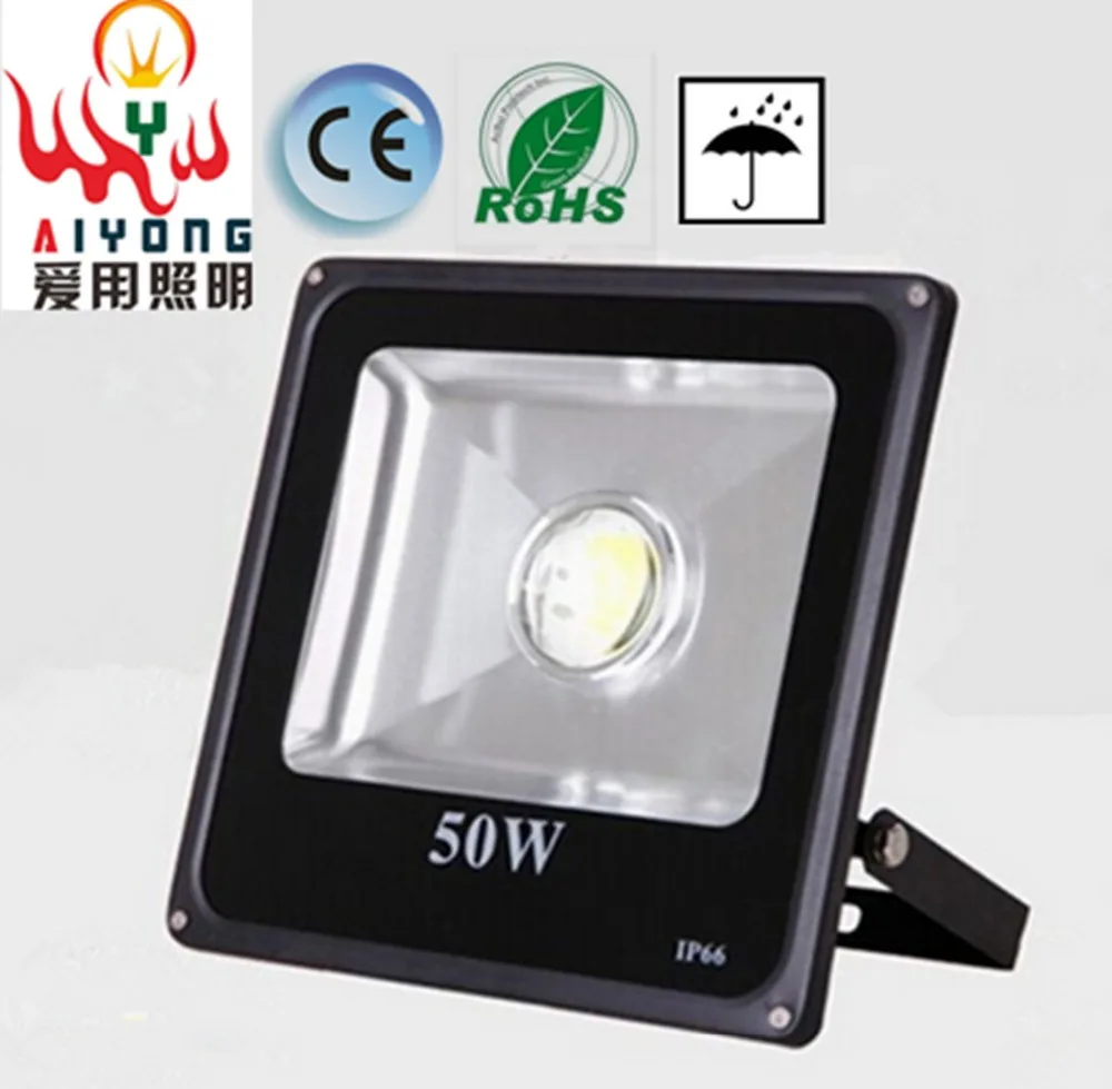 ФОТО AC85-265V 50W 100W LED floodlights, waterproof outdoor advertising projection lamp floodlight basketball court