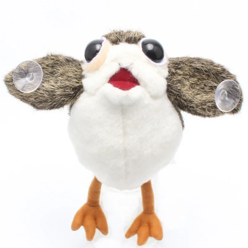 Cute Porg Bird Plush Peluches Toy Car Sucker Funny Porglet Bird Toy Story Elf on The 5