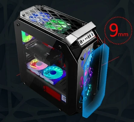 Tempered glass water cooling Amber Monitor Holder for i7 8GB 120GB/1T GX1080 21.5/23.6/27 inch gami