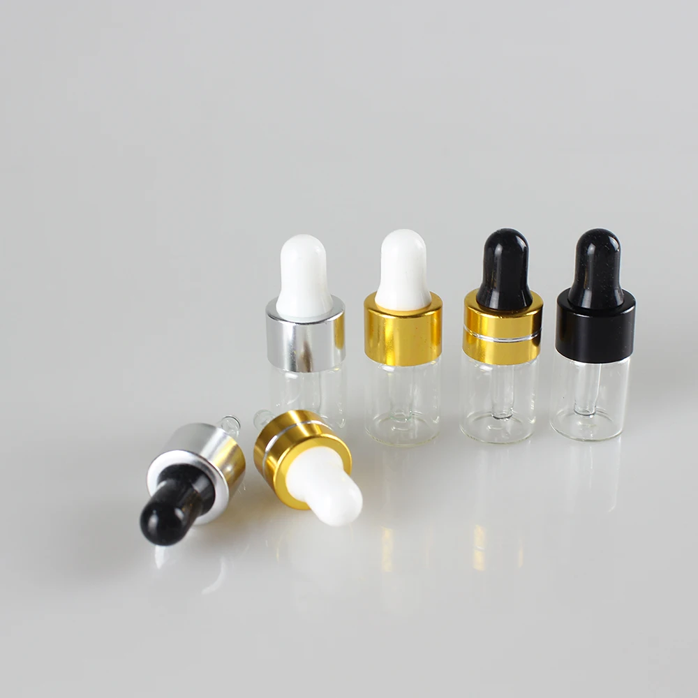 

100pcs Hotsale 3ml clear round glass essential oil bottle,3ml mini clear dropper bottle container