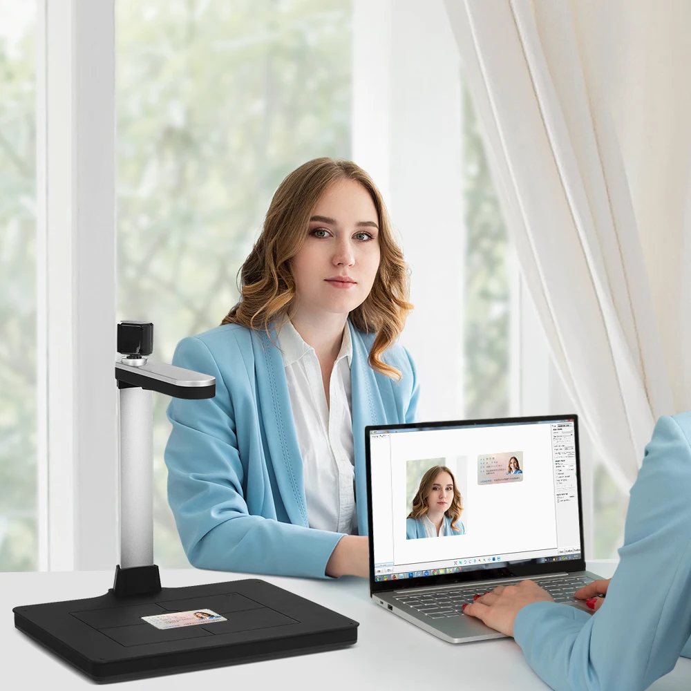 

HD Document Scanner 10 Mege-Pixels with Dual-camera AI Technology Fill-in Light Support PDF Export Video Recording A4 Size Scan