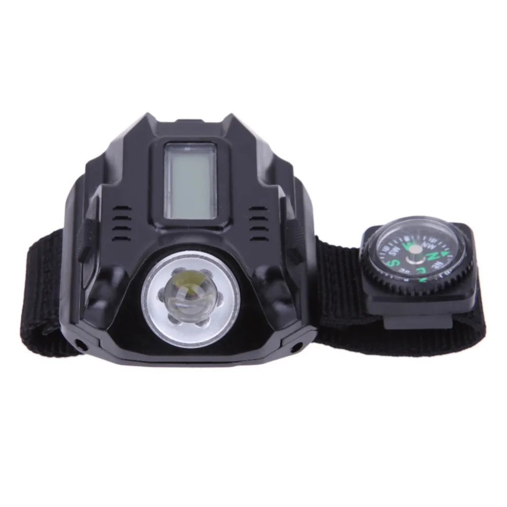 

Portable XPE LED Wrist Watch Flashlight Torch Light USB Charging Wrist Model Tactical Display Rechargeable Flashlight