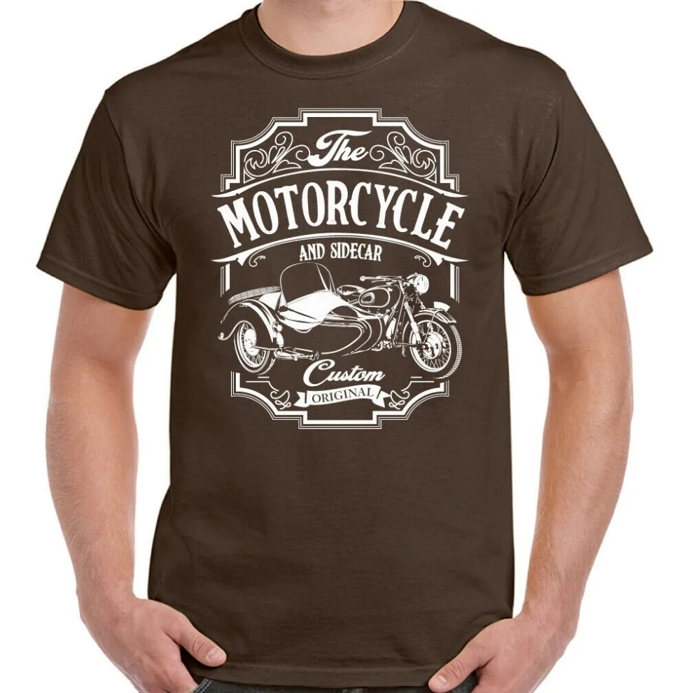 

Motorcycle Sidecar Mens Funny Biker T-Shirt 3 Wheels Motorbike Bike 2019 New Fashion Cotton Short Sleeve Summer Custom T Shirt