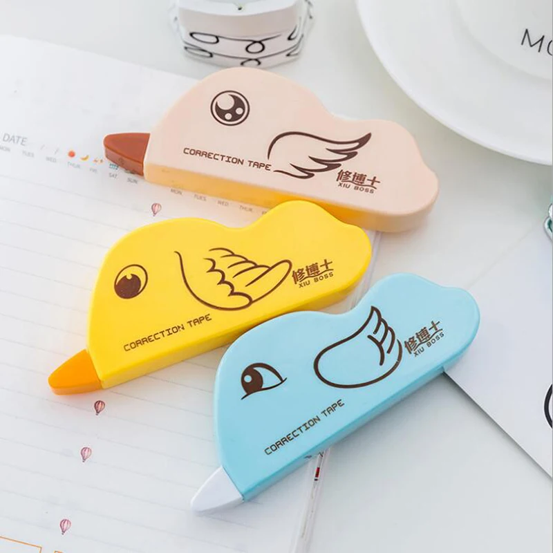 

Cute Cartoon Creative Small Yellow Bird Shape Correction Belt Children'S Stationery Gifts School Office Supplies (Random Colors)