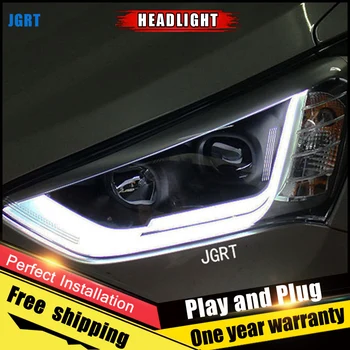 

Car Style LED headlights for Hyundai IX45 2013-2014 for IX45 head lamp LED DRL Lens Double Beam H7 HID Xenon bi xenon lens