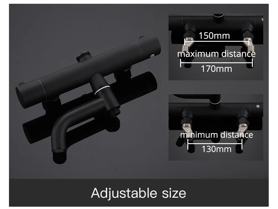 Gappo черные смеситель для душа S Ванна термостатический для холодной и горячей воды, температура Смесители для ванной комнаты Душевая система большие накладные