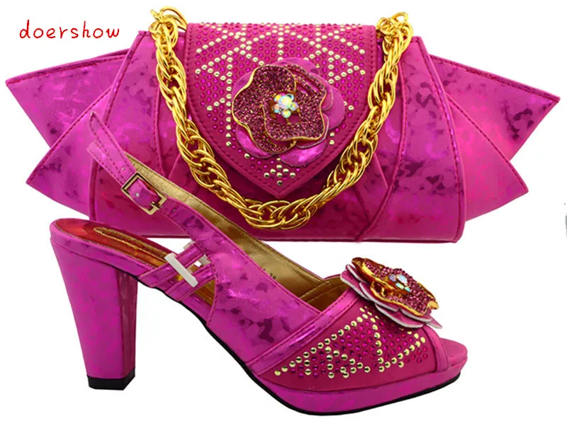 doershow Matching Shoe and Bag Set Women Shoes and Bag To Match for Parties Matching Shoes and