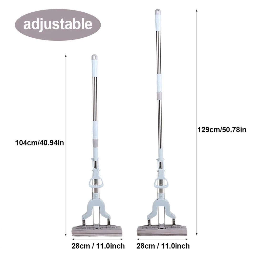 Telescopic Handle Absorbent Sponge Mop Home Floor Cleaning Tool Stainless Steel