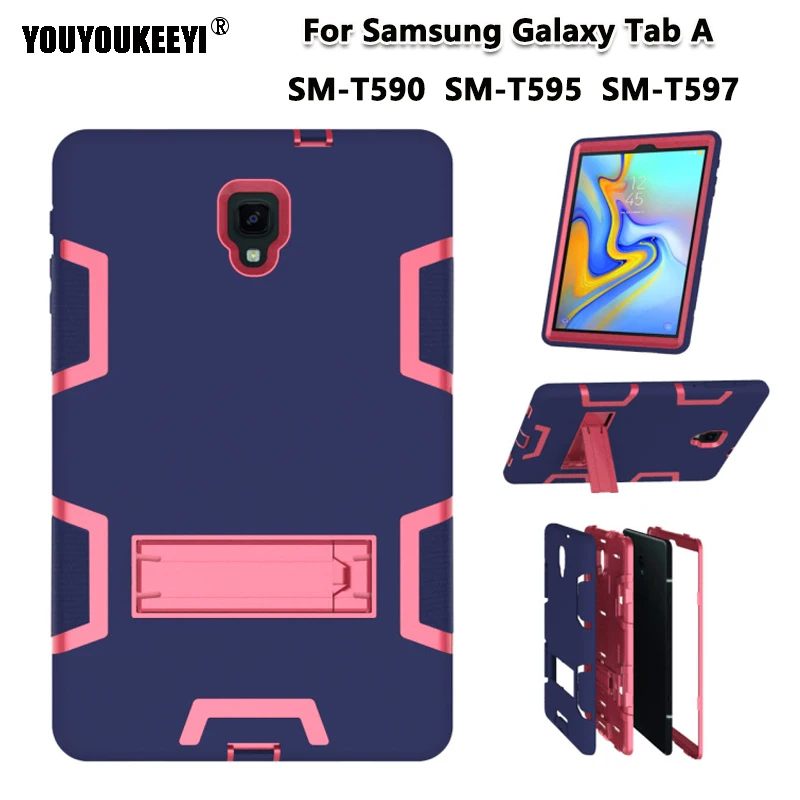 Чехол для Samsung Galaxy Tab A T590 T595 защитный противоударный силиконовый чехол-подставка