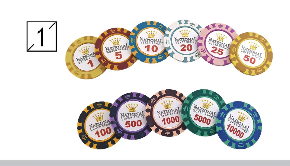 Yernea 1 шт. 14 г фишки для покера Корона липкая глина монета Baccarat Texas Hold'em покерный набор для Короны игральные карты чипы 11 цветов