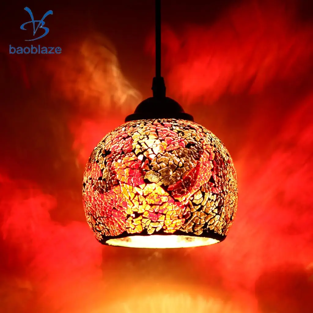Vintage Hanging Light Mosaic Design Pendant Ceiling Lampshade Stained Glass 3#