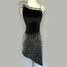 Стиль латинский Танцевальный костюм sexy блестками кисточкой латинские танцы платье для женщин латинский танец compeition платья A97 S-4XL