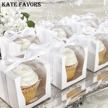 

Window Cake Box Tow Muffin Single Cupcake Box Party Wedding Favor Boxes Paper Gift Box And Packaging Containers supplier
