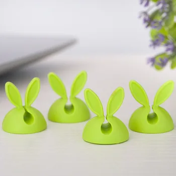 

300PCS/lot Cord Holder Rabbit ears clamp Cable Wire Organizer Cable Clip Tidy USB Charger Line Storage