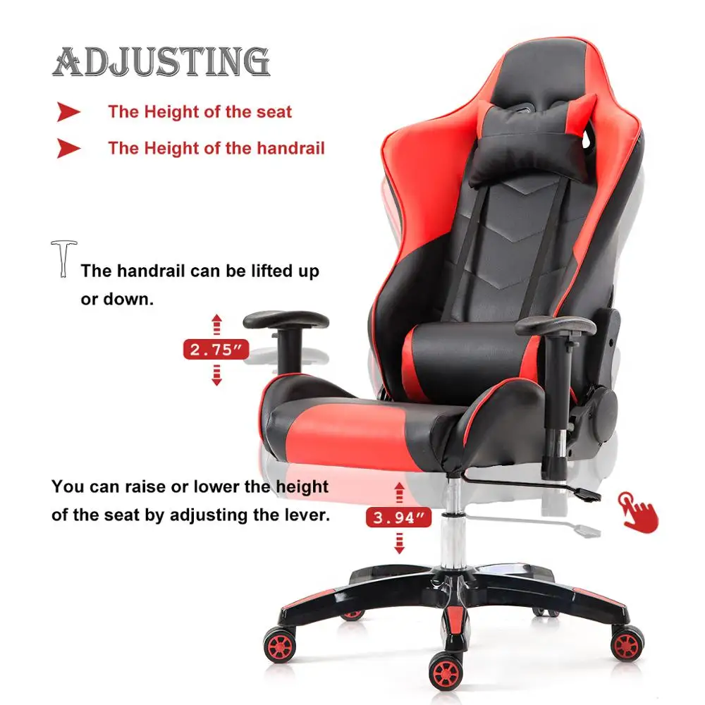 Seatingplus E-sports Computer Game chair lift swivel chair recliner comfortable sedentary computer chair Cool black and white