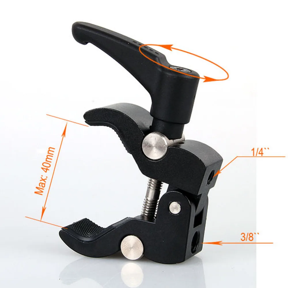 Camera-Photography-Friction-Clip-Arm-Clamp-Holder-Mount-Standard-Ball-Head-1-4-3-8-Screw (5)