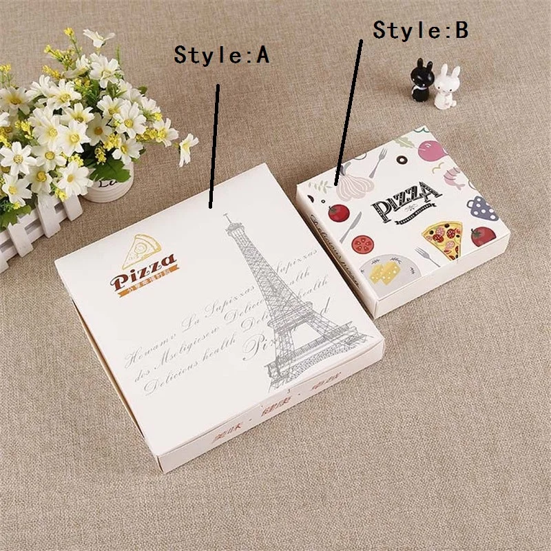 

100pcs/lot Thickened Egg Tart packing box Baking package pizza cake biscuit Egg Tart food box 3 Size pizza carton bag