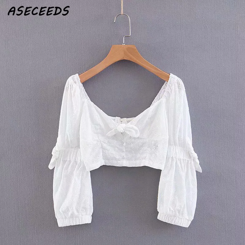 

2019 Summer off shoulder top womens tops and blouses kawaii crop embroidered blouse korean casual white shirt boho clothing
