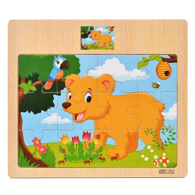 Монтессори игрушки это хорошая Математика Деревянные дидактические игры раннего обучения картона дорожного пазла Развивающие игрушки для детей - Цвет: dog