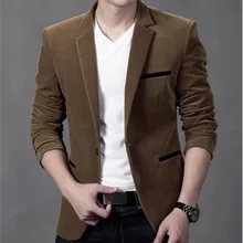 Плюс размер мужской блейзер модный бренд блейзер Британский Стиль Повседневный тонкий костюм пиджак мужской блейзер на одной пуговице Мужское пальто