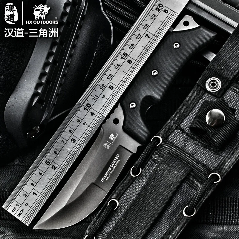 

HX OUTDOORS Delta survival tactics high hardness straight knife wilderness survival knife self-defense tool outdoor knife