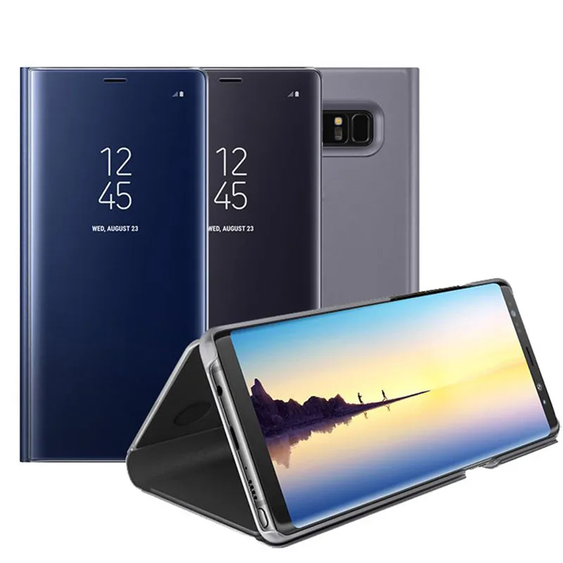 Зеркальный флип-чехол для samsung Galaxy S9 S8 Plus S7 S6 Edge чехол для телефона для samsung Note 8 9 Note 5Edge смарт-чип с подставкой