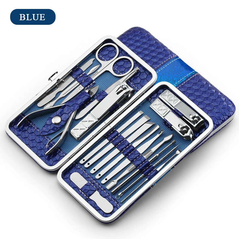 Top Quality 18pcs Manicure Set Stainless Steel Nail Clippers Set Nail Scissors Nail Manicure Pedicure Tools 1 Top Quality 18pcs Manicure Set Stainless Steel Nail Clippers Set Nail Scissors Nail Manicure Pedicure Tools 4