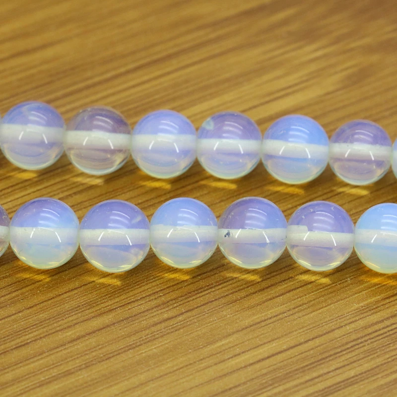 

Transparent White Opal Bead 10mm Round Stone Loose Beads 15" DIY Jewelry Design Bracelet Necklace Gift