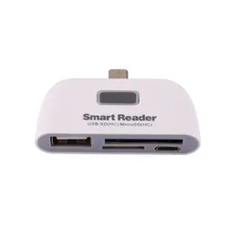 4 в 1 OTG к USB 2,0 считыватель смарт-карт SD TF кард-ридер с портом Micro USB для смартфонов Android