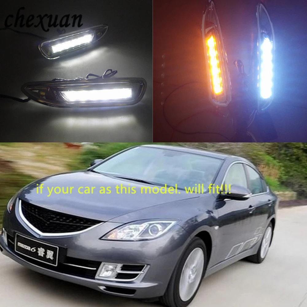 

CSCSNL 1 set ABS 12V Fog Lamp Cover DRL Daytime Running Lights Waterproof with turn signal For Mazda 6 Mazda 6 2008 2009 2010