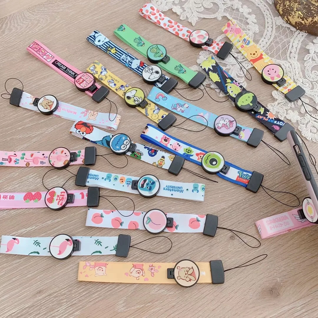 

New stander string for mobile phone, Cute cartoon unicorn Universal phone cover's rope strap, lanyard holder Portable support