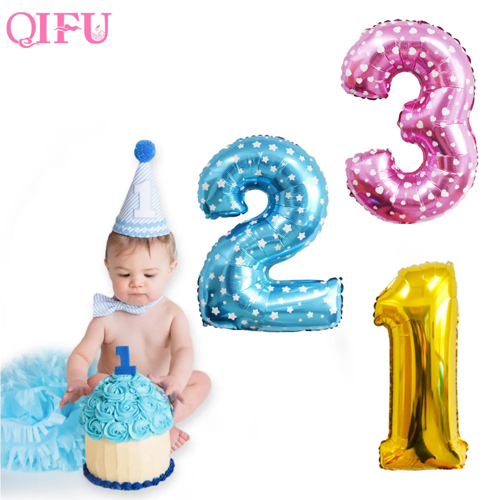 QIFU номер шары Фольга гелием воздушный шар Форма надувные день рождения Свадебные украшения Saft Дети сувениры вечерние питания Baby Born